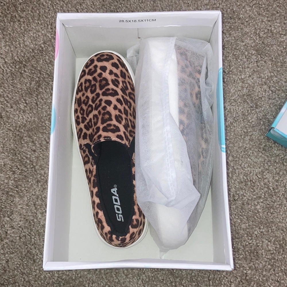SODA brand leopard print shoes
